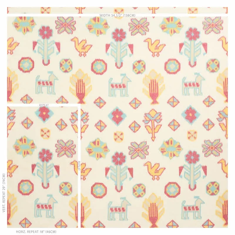 CHUSKA WARP PRINT Fabric – MULTI | Schumacher | Wallpaper Tw CHUSKA WARP PRINT fabric MULTI color by Schumacher