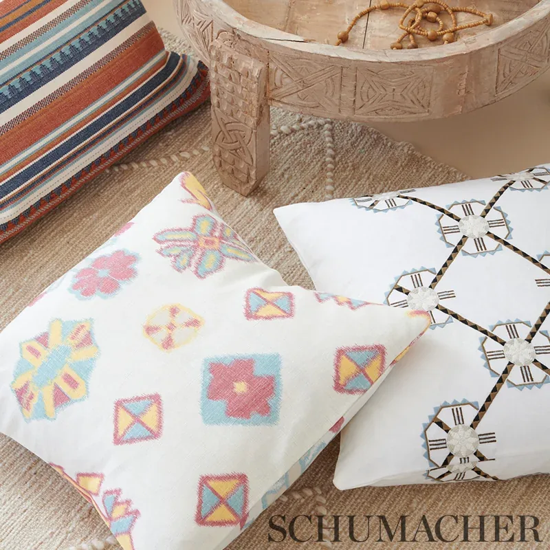 CHUSKA WARP PRINT Fabric – MULTI | Schumacher | Wallpaper Tw CHUSKA WARP PRINT fabric MULTI color by Schumacher