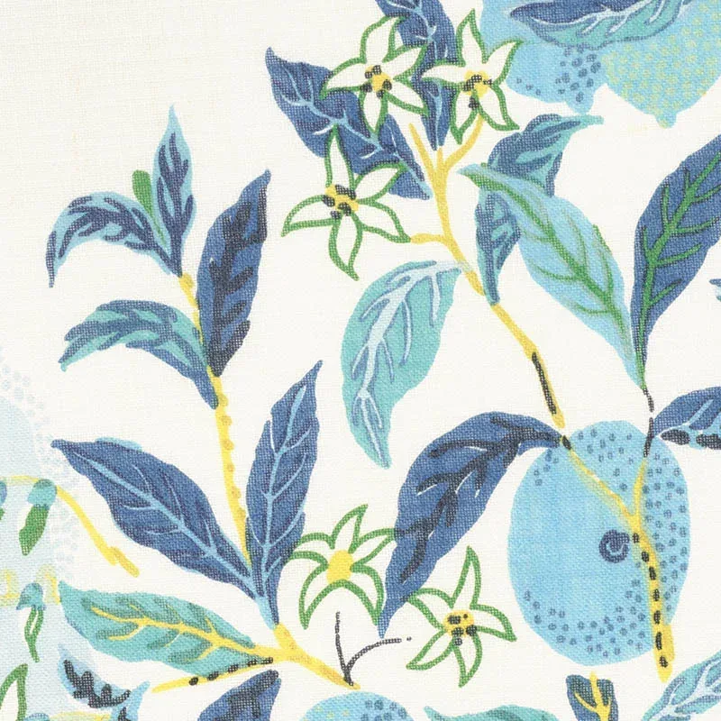CITRUS GARDEN SHEER Fabric – POOL | Schumacher | Wallpaper T CITRUS GARDEN SHEER fabric POOL color by Schumacher