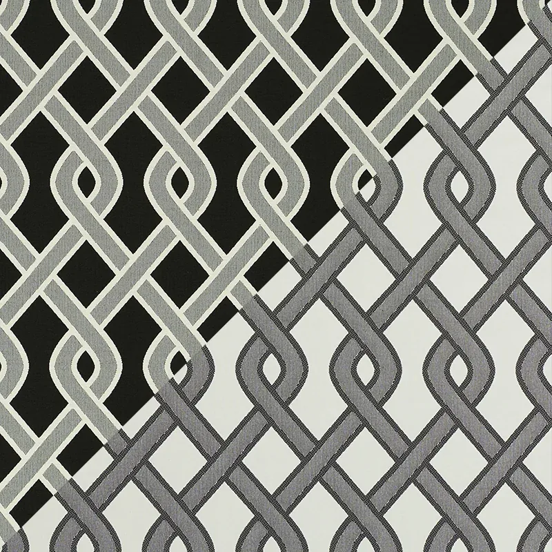 CLEO TRELLIS INDOOR/OUTDOOR fabric BLACK color by Schumacher