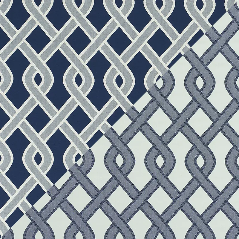 CLEO TRELLIS INDOOR/OUTDOOR fabric BLUE color by Schumacher