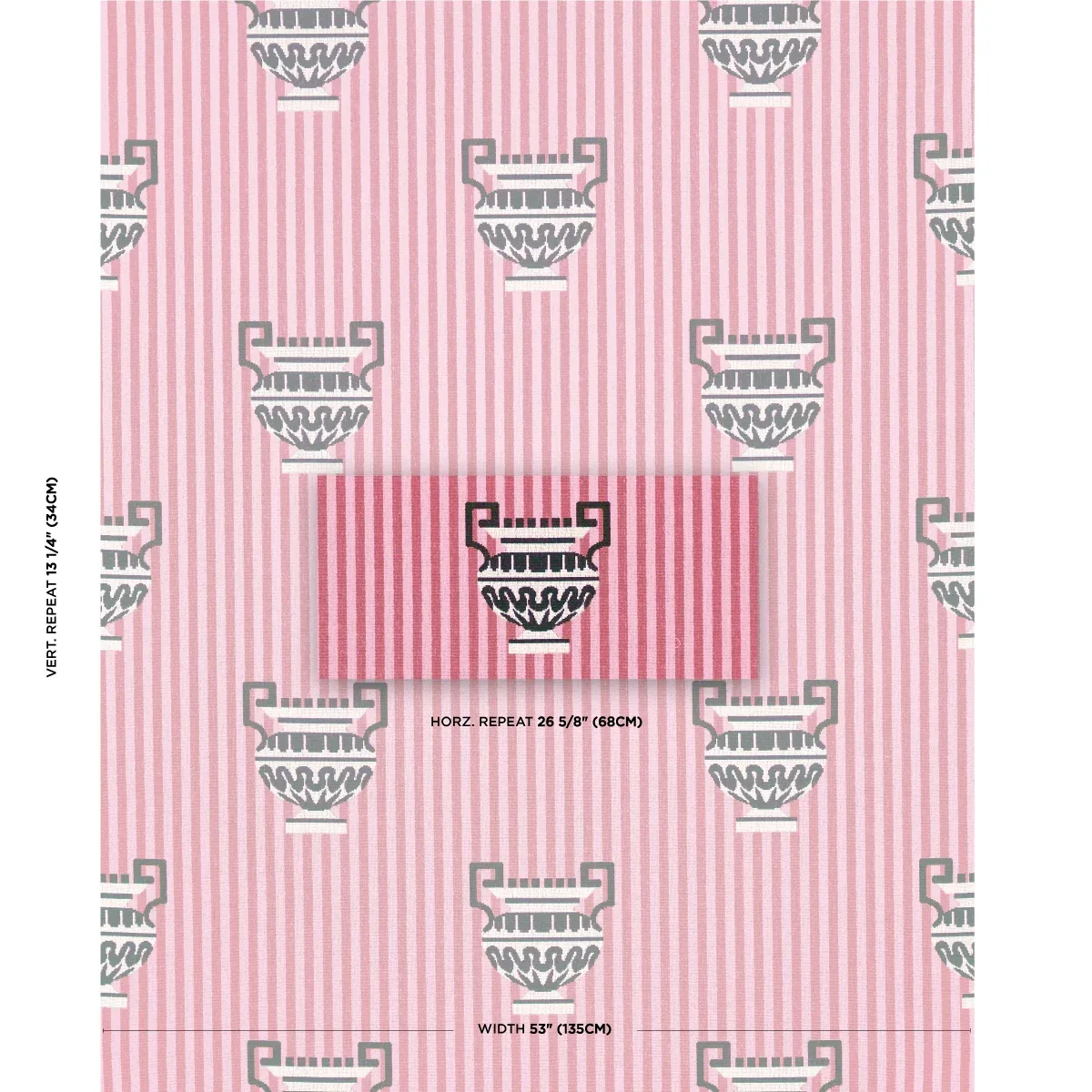 CLERMONT ÉPINGLÉ Fabric – PINK | Schumacher | Wallpaper Twin CLERMONT ÉPINGLÉ fabric PINK color by Schumacher
