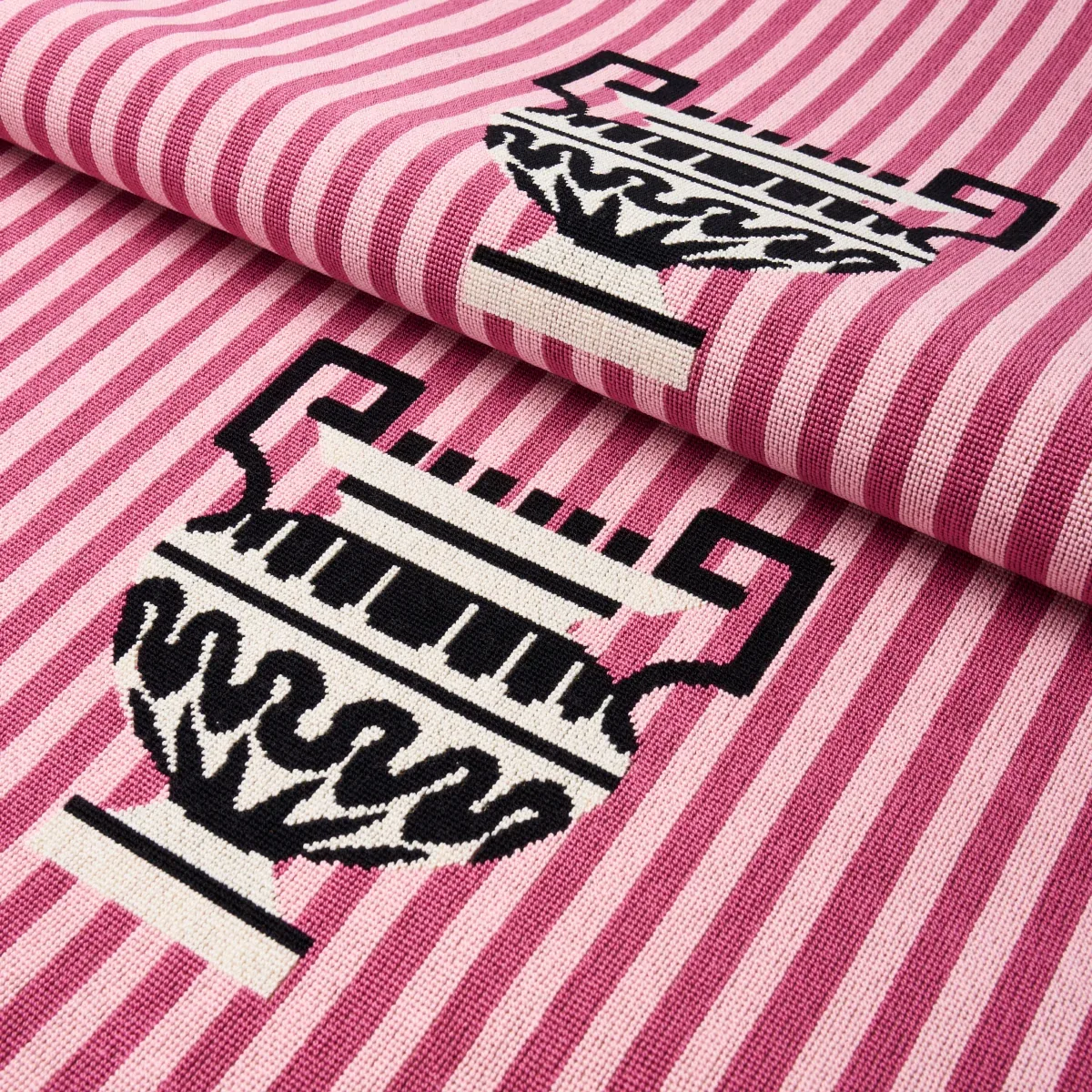 CLERMONT ÉPINGLÉ Fabric – PINK | Schumacher | Wallpaper Twin CLERMONT ÉPINGLÉ fabric PINK color by Schumacher