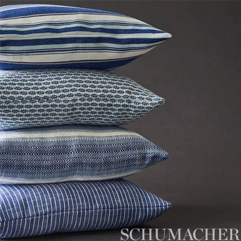 COLADA STRIPE INDOOR/OUTDOOR fabric BLUE color by Schumacher