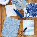 COLETTE LINEN/SILK DAMASK Fabric – INDIGO | Schumacher | Wal COLETTE LINEN/SILK DAMASK fabric INDIGO color by Schumacher