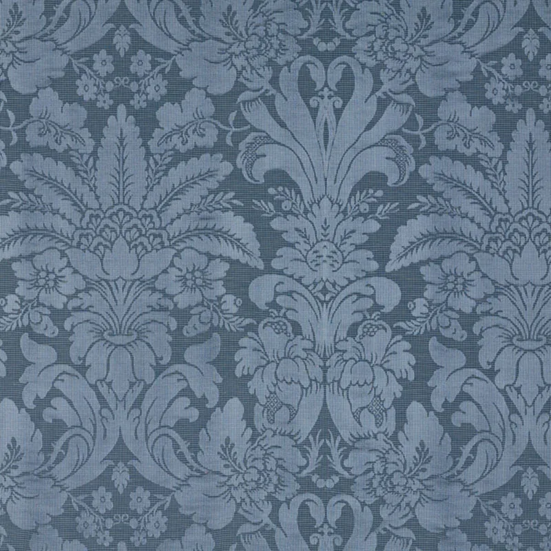 COLETTE LINEN/SILK DAMASK fabric INDIGO color by Schumacher