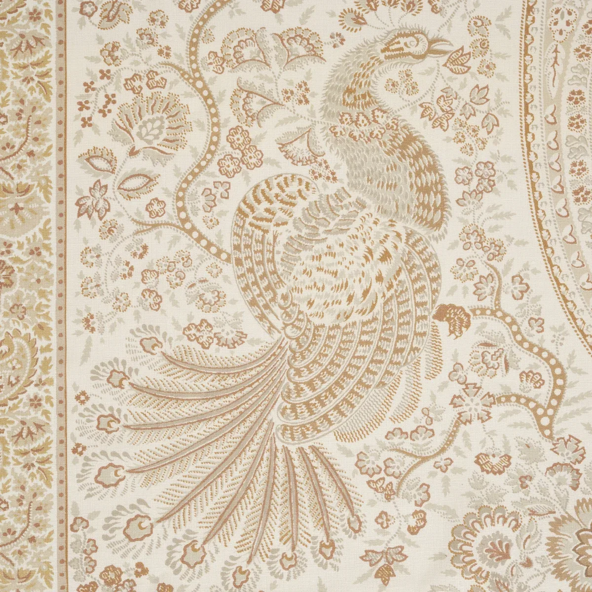 COLMERY PAISLEY PANEL Fabric – PARCHMENT | Schumacher | Wall COLMERY PAISLEY PANEL fabric PARCHMENT color by Schumacher