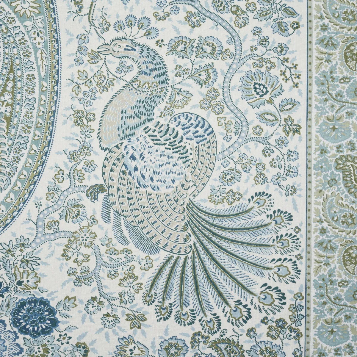 COLMERY PAISLEY PANEL Fabric – PEACOCK | Schumacher | Wallpa COLMERY PAISLEY PANEL fabric PEACOCK color by Schumacher