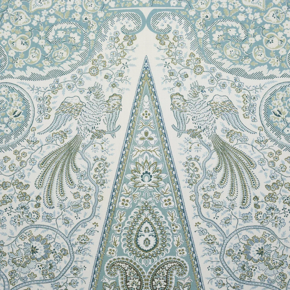 COLMERY PAISLEY PANEL Fabric – PEACOCK | Schumacher | Wallpa COLMERY PAISLEY PANEL fabric PEACOCK color by Schumacher