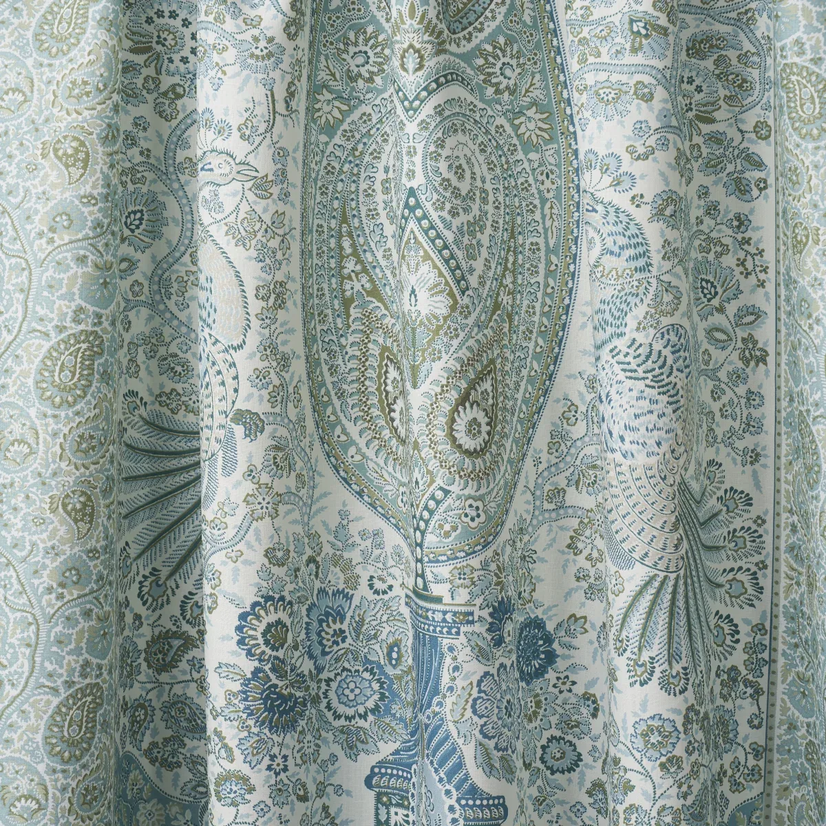 COLMERY PAISLEY PANEL Fabric – PEACOCK | Schumacher | Wallpa COLMERY PAISLEY PANEL fabric PEACOCK color by Schumacher