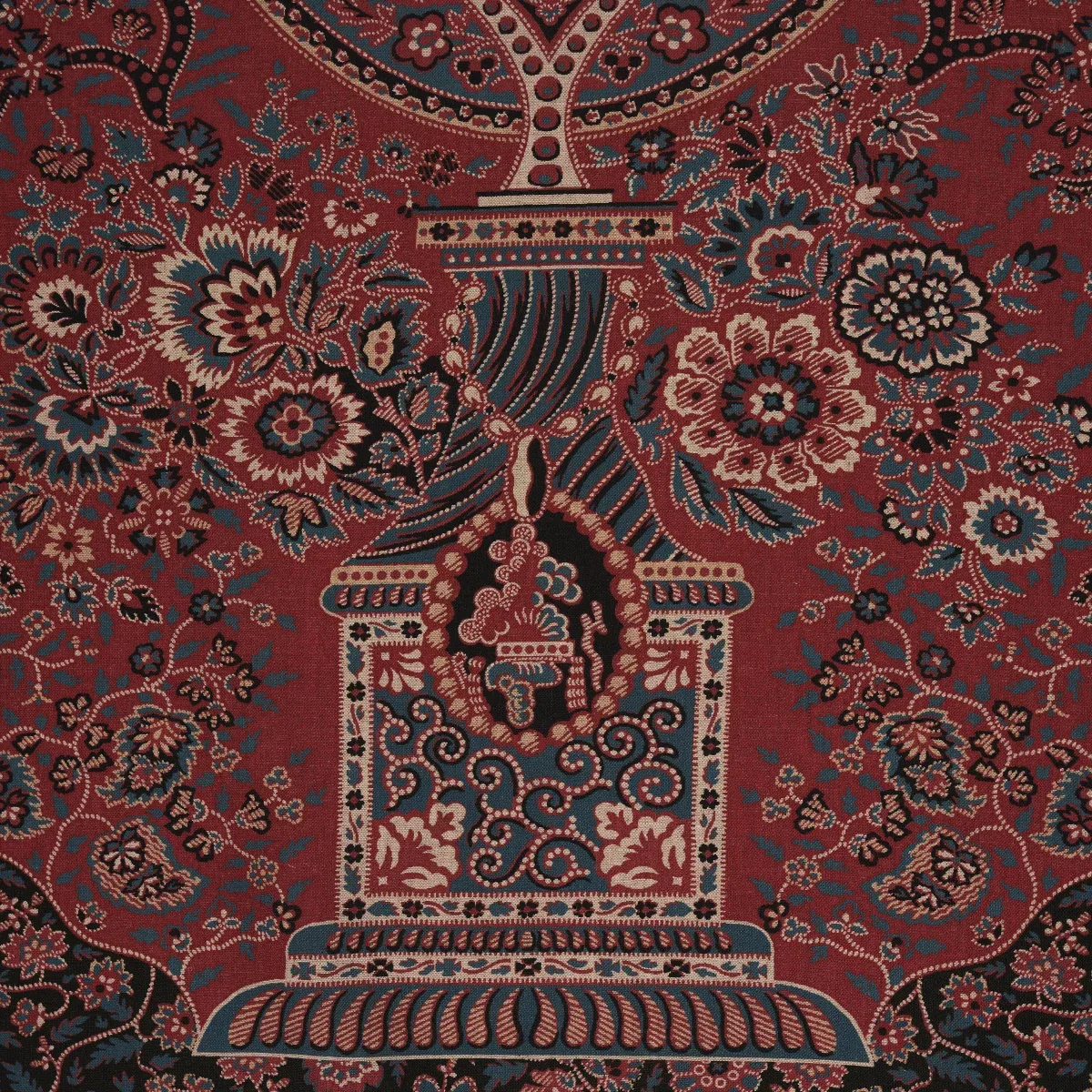 COLMERY PAISLEY PANEL fabric ROUGE color by Schumacher