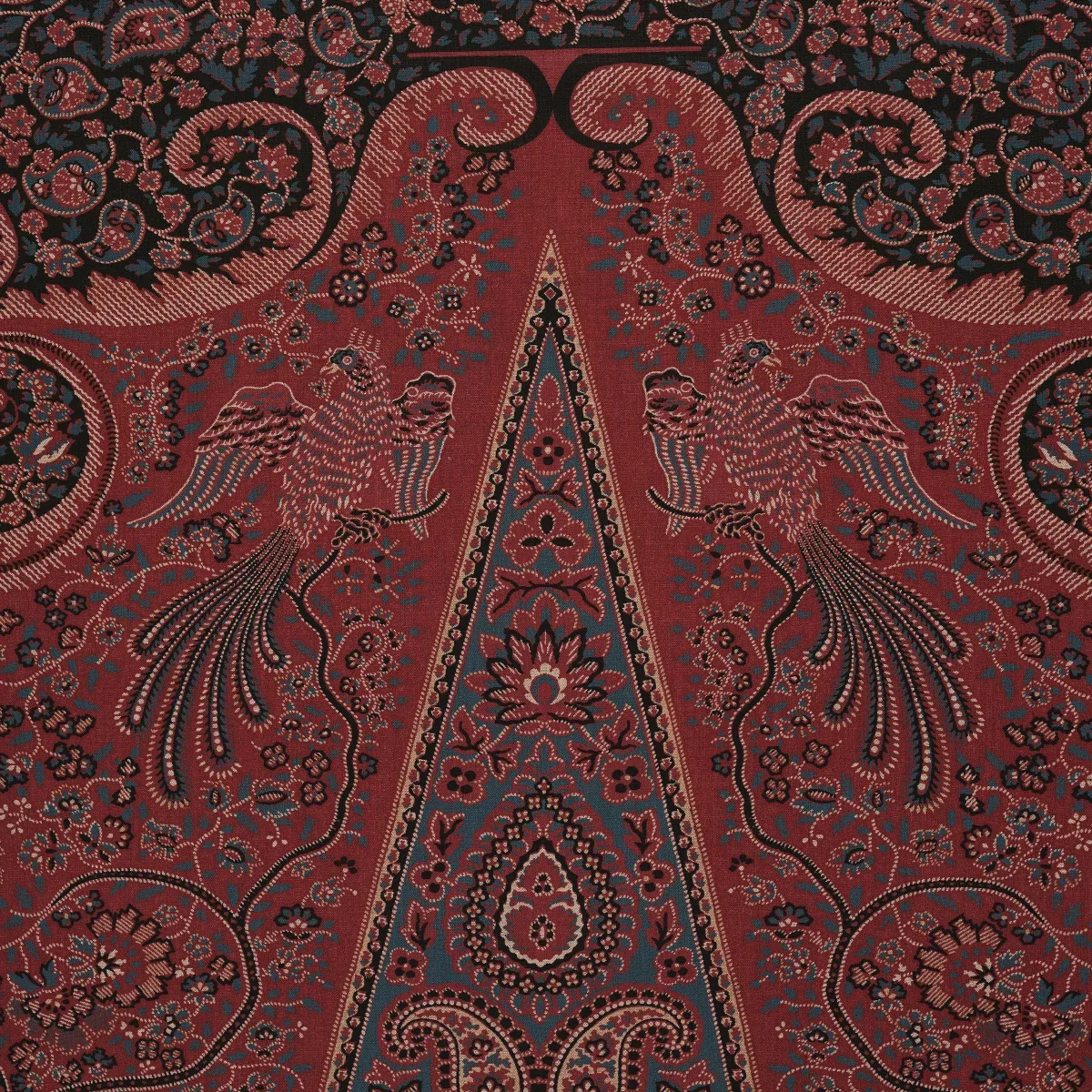 COLMERY PAISLEY PANEL fabric ROUGE color by Schumacher