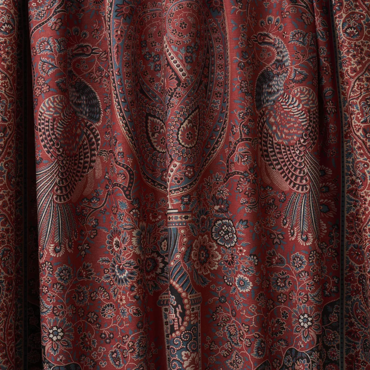 COLMERY PAISLEY PANEL fabric ROUGE color by Schumacher