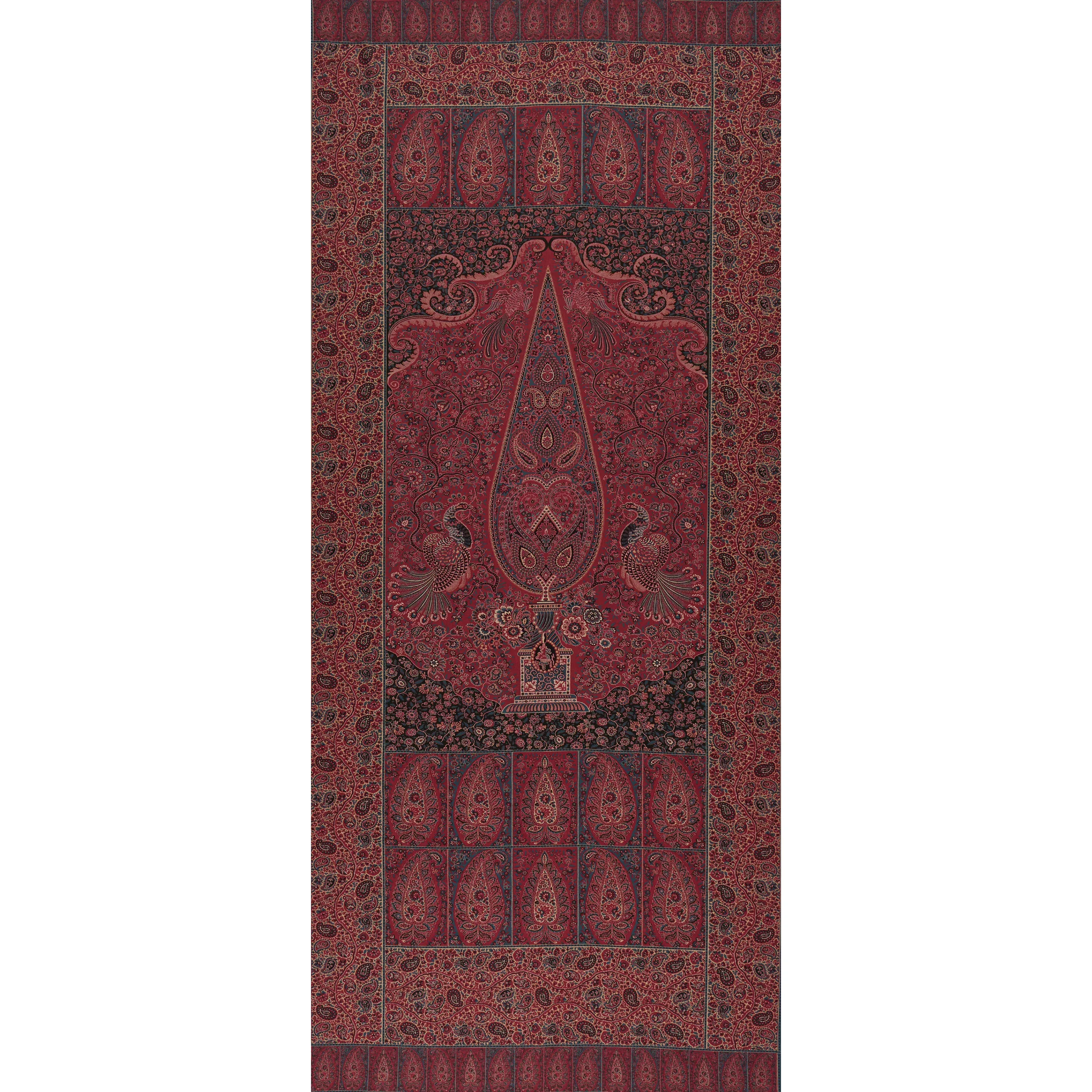 COLMERY PAISLEY PANEL fabric ROUGE color by Schumacher