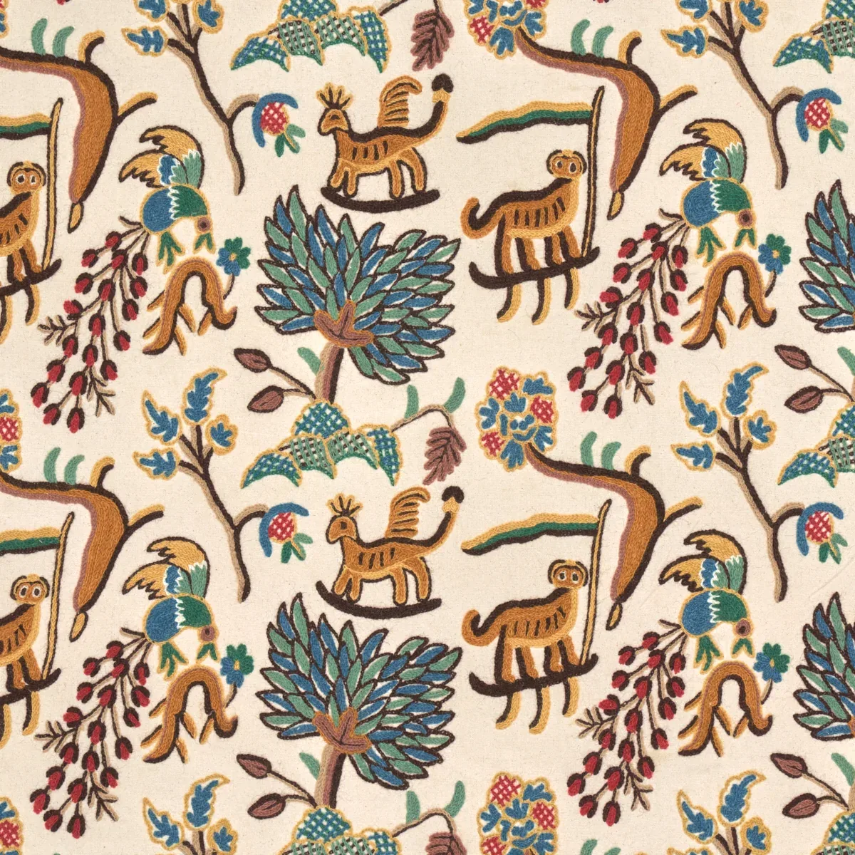 Colonial Crewel fabric DOCUMENT color by Schumacher