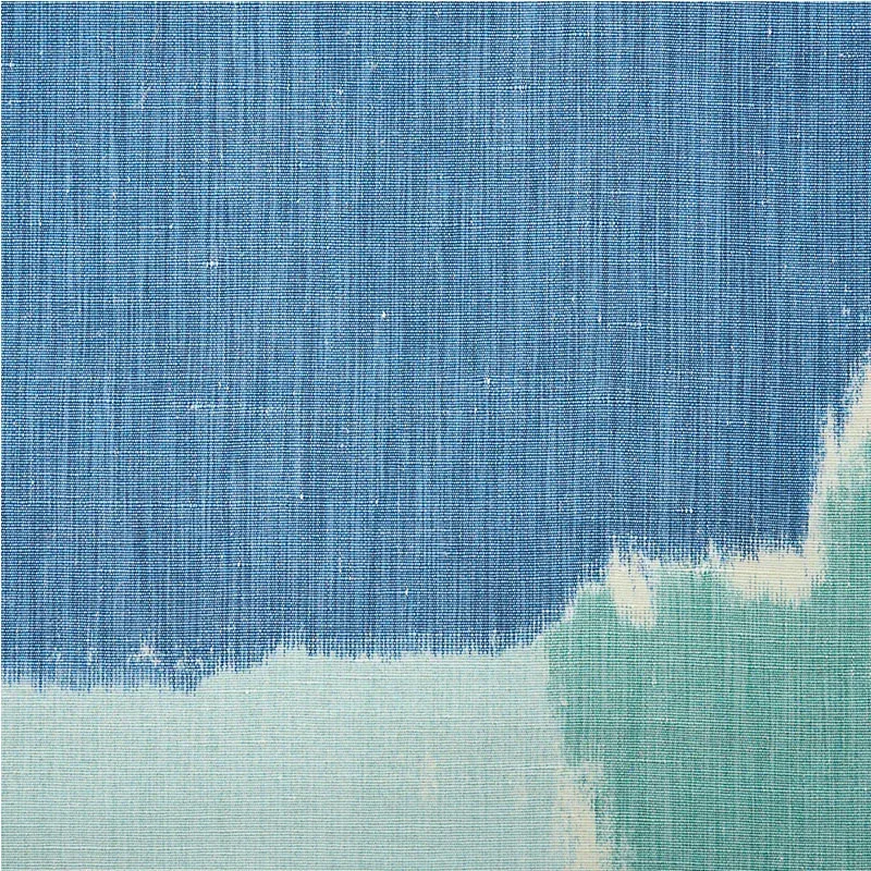 COLORBLOCK IKAT Fabric – AQUA | Schumacher | Wallpaper Twins COLORBLOCK IKAT fabric AQUA color by Schumacher