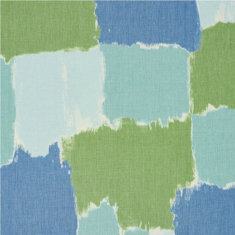 COLORBLOCK IKAT fabric AQUA color by Schumacher