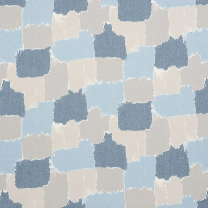 COLORBLOCK IKAT Fabric – DENIM | Schumacher | Wallpaper Twin COLORBLOCK IKAT fabric DENIM color by Schumacher