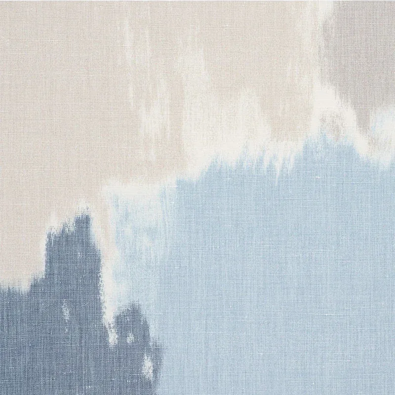 COLORBLOCK IKAT Fabric – DENIM | Schumacher | Wallpaper Twin COLORBLOCK IKAT fabric DENIM color by Schumacher