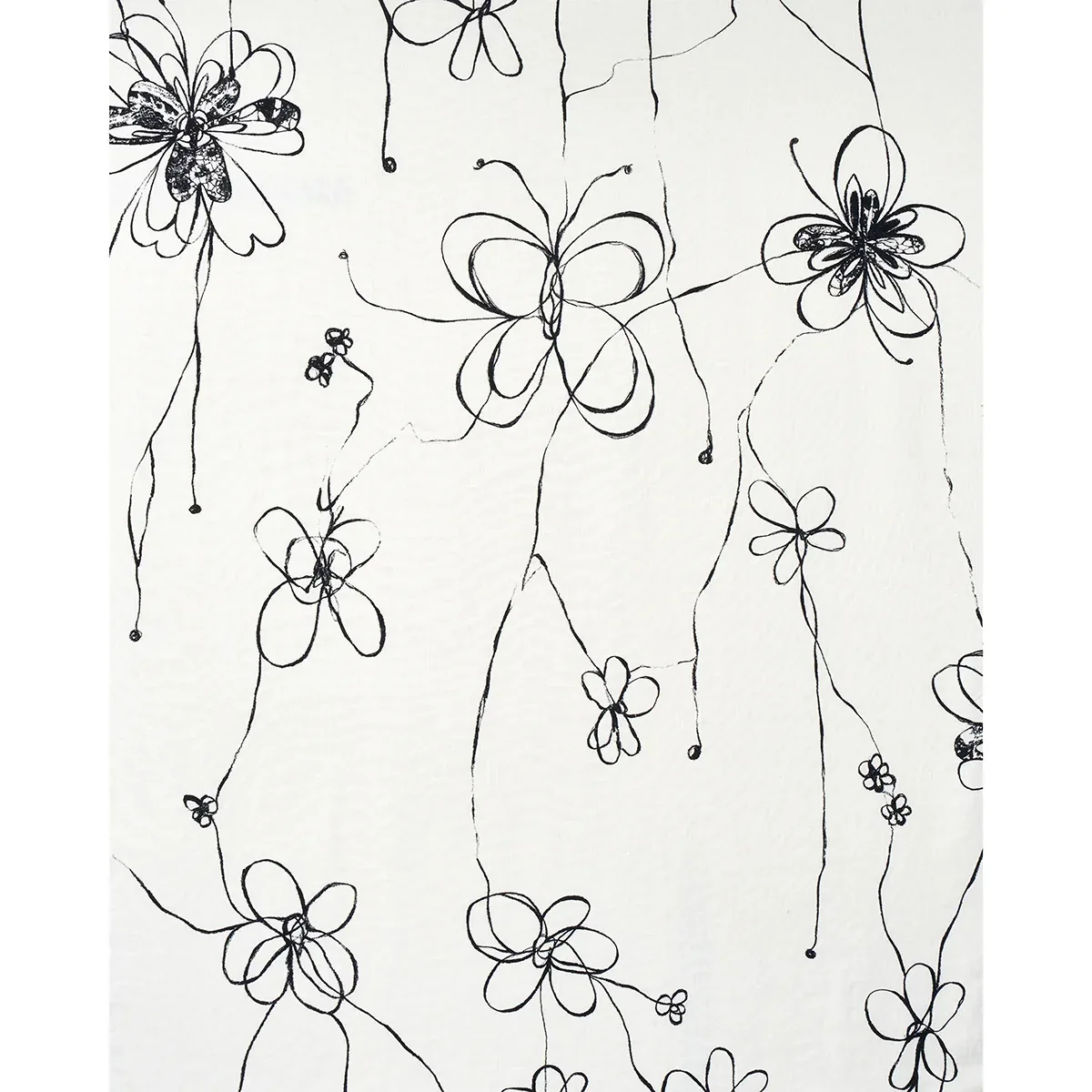 COME BACK AS A FLOWER Fabric – SOFT BLACK | Schumacher | Wal COME BACK AS A FLOWER fabric SOFT BLACK color by Schumacher