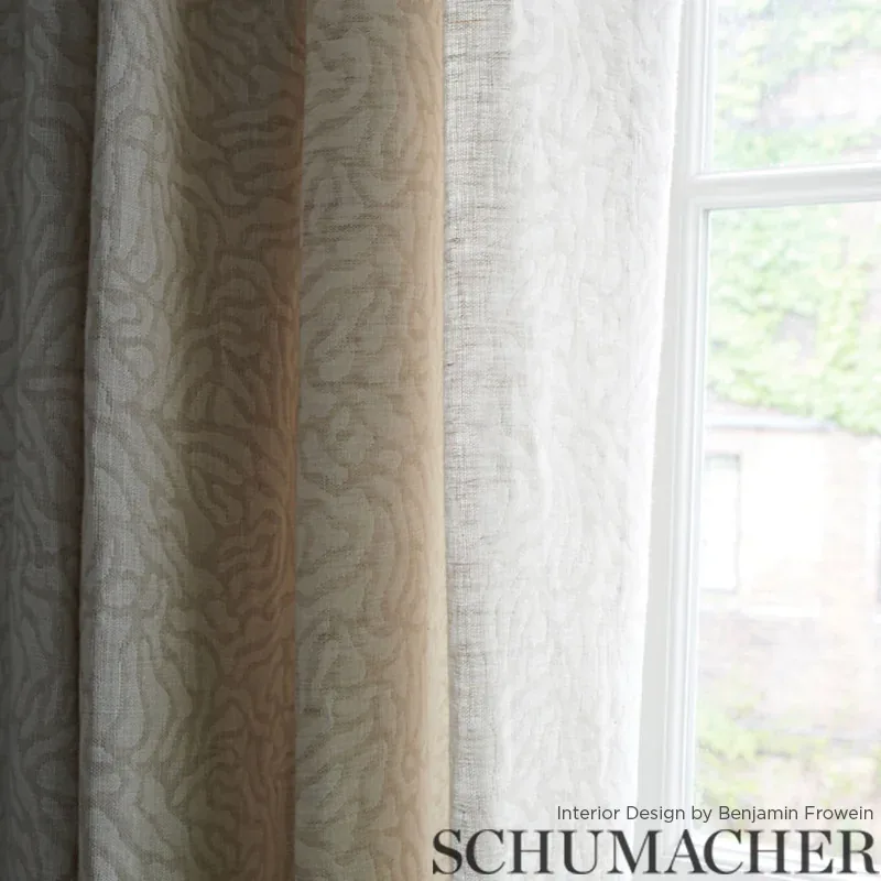 CORA DOUBLE FACE CASEMENT fabric LINEN color by Schumacher