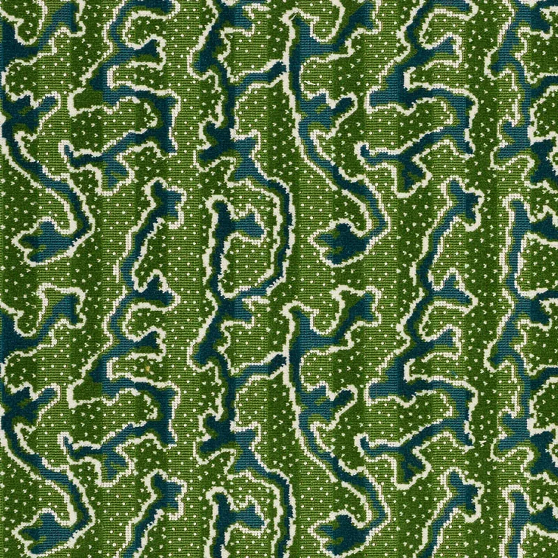 CORAIL VELVET fabric EMERALD color by Schumacher