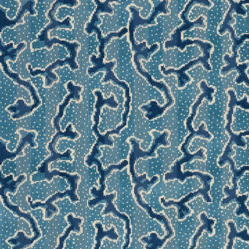 CORAIL VELVET fabric MEDITERRANEAN color by Schumacher