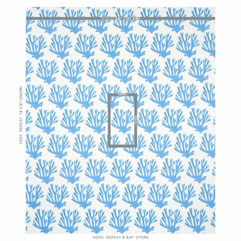 Coral fabric BLUE color by Schumacher