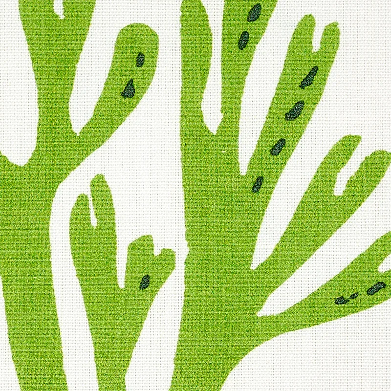 Coral Fabric – GREEN | Schumacher | Wallpaper Twins Coral fabric GREEN color by Schumacher