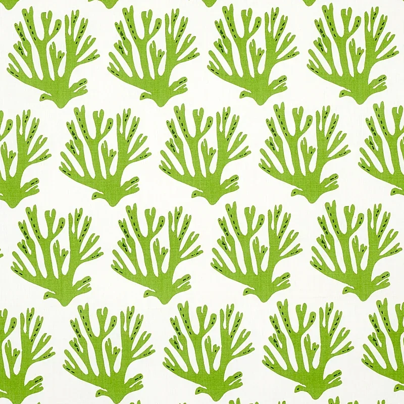 Coral fabric GREEN color by Schumacher