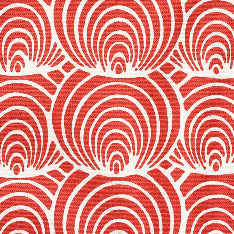 CORALLINE fabric RED color by Schumacher