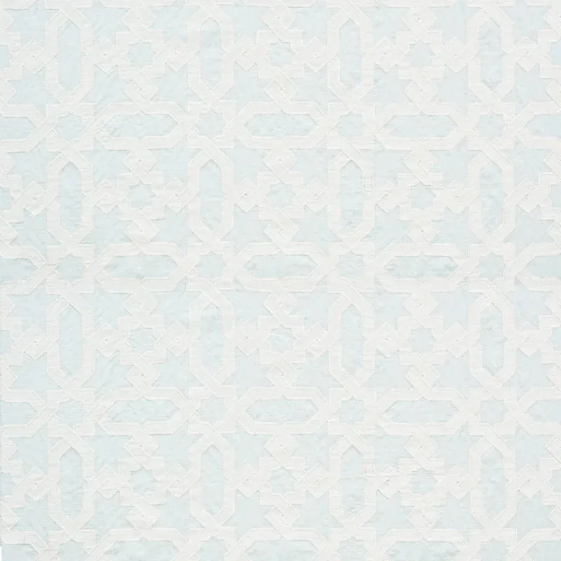 CORDOBA EMBROIDERY Fabric – MIST | Schumacher | Wallpaper Tw CORDOBA EMBROIDERY fabric MIST color by Schumacher