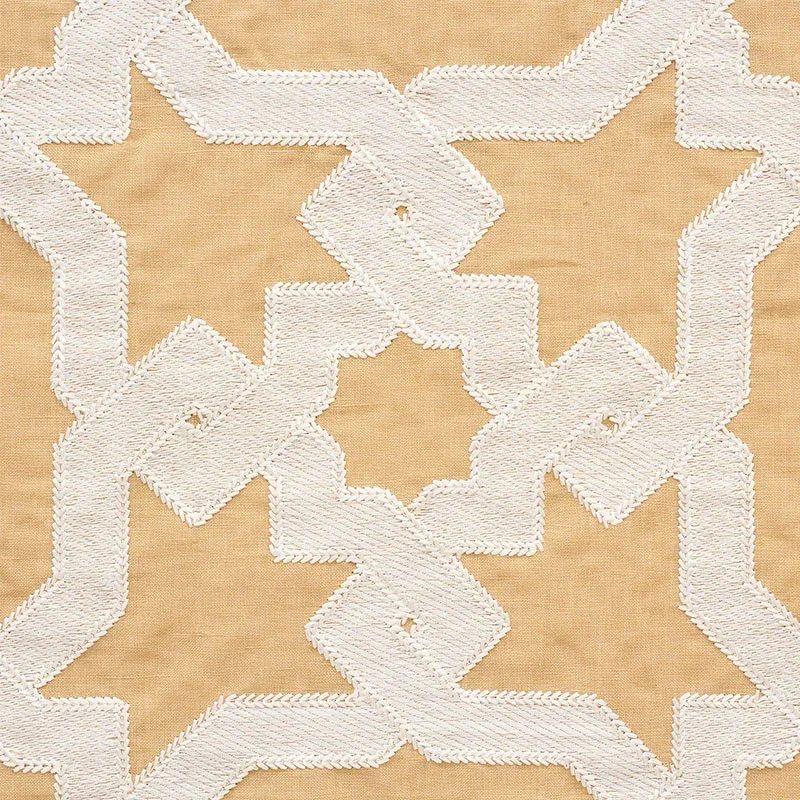 CORDOBA EMBROIDERY Fabric – OCHRE | Schumacher | Wallpaper T CORDOBA EMBROIDERY fabric OCHRE color by Schumacher