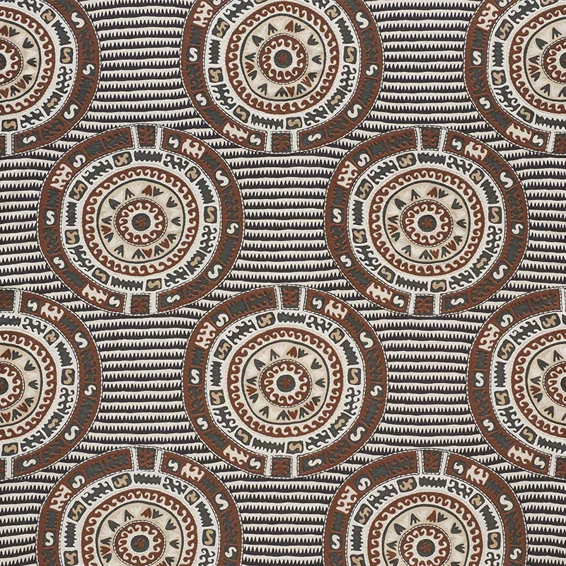 CORFU fabric BLACK NEUTRAL color by Schumacher