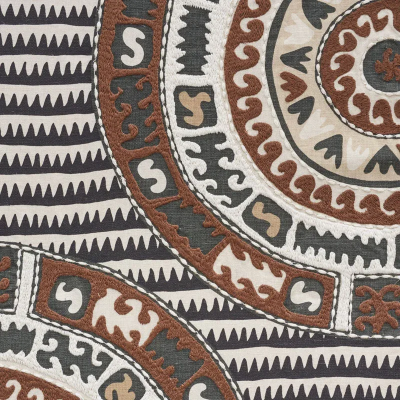CORFU fabric BLACK NEUTRAL color by Schumacher