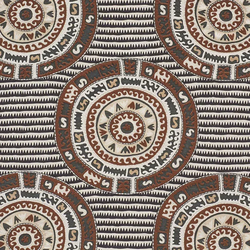 CORFU fabric BLACK NEUTRAL color by Schumacher