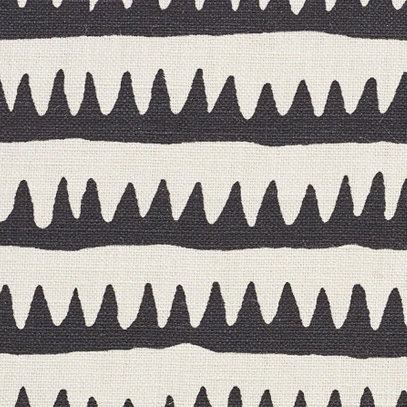 CORFU HAND PRINTED STRIPE Fabric – BLACK | Schumacher | Wall CORFU HAND PRINTED STRIPE fabric BLACK color by Schumacher