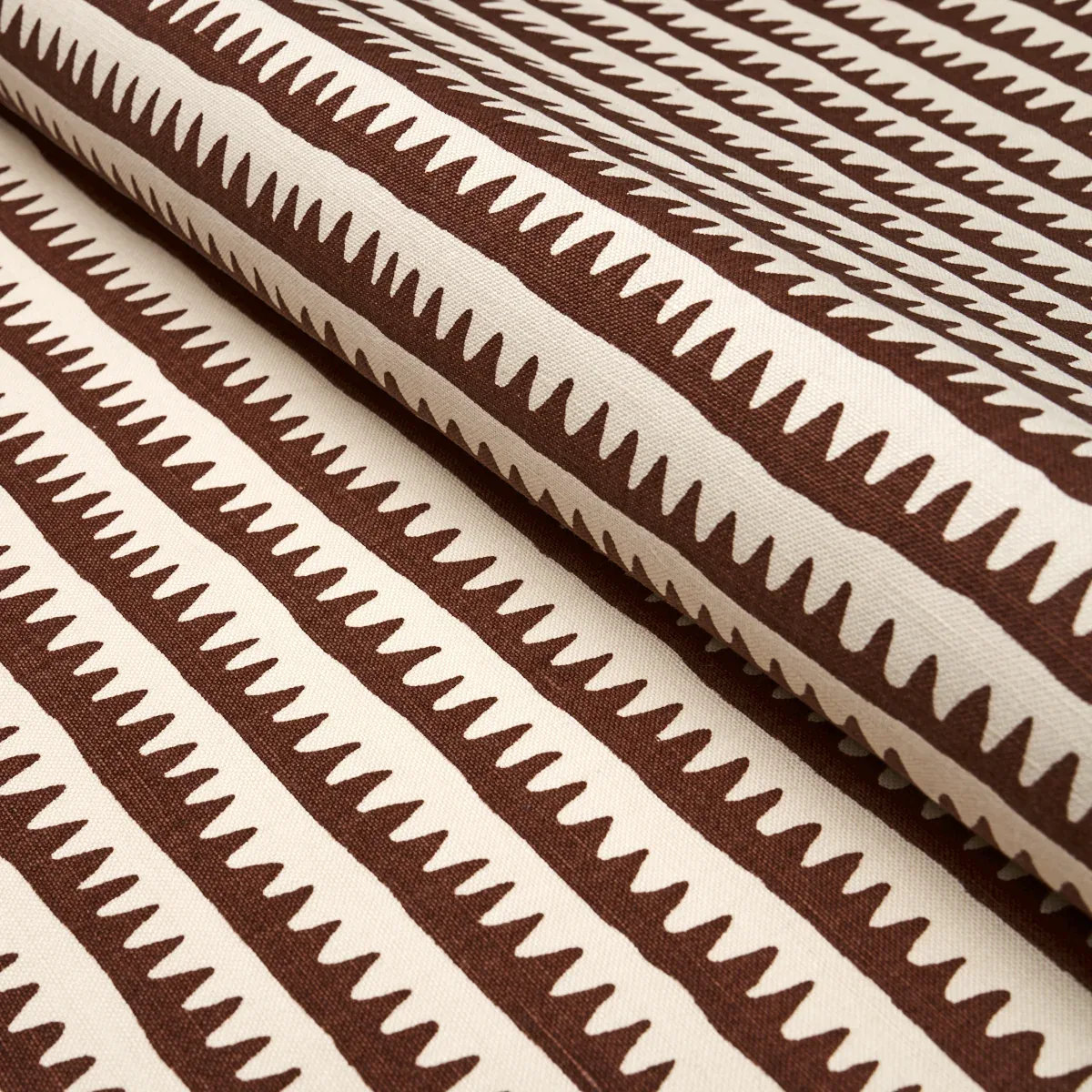 CORFU HAND PRINTED STRIPE Fabric – BROWN | Schumacher | Wall CORFU HAND PRINTED STRIPE fabric BROWN color by Schumacher