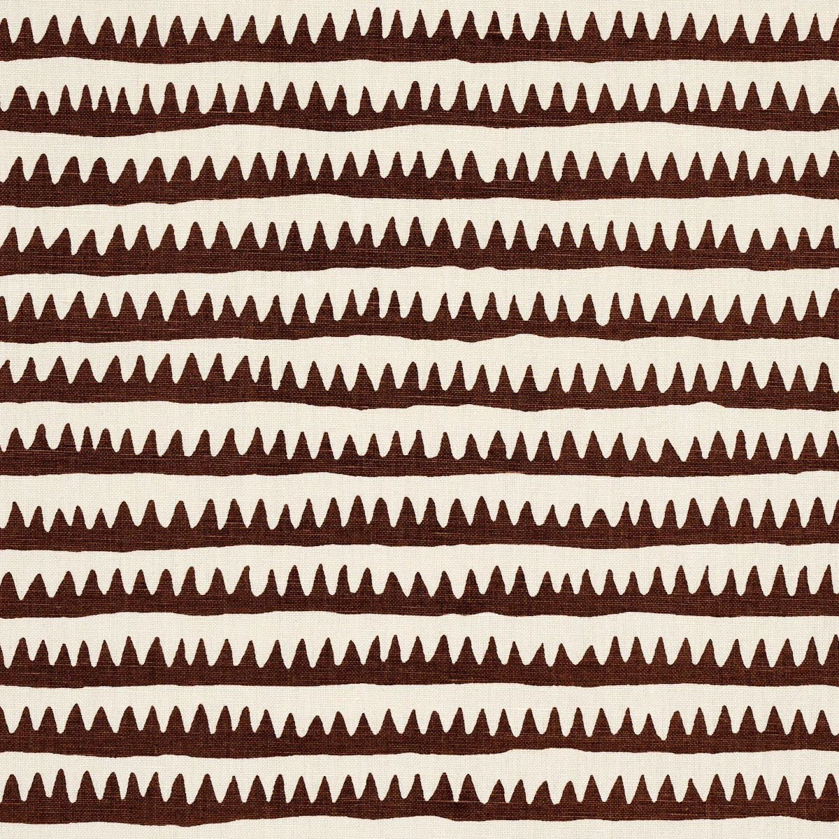 CORFU HAND PRINTED STRIPE fabric BROWN color by Schumacher
