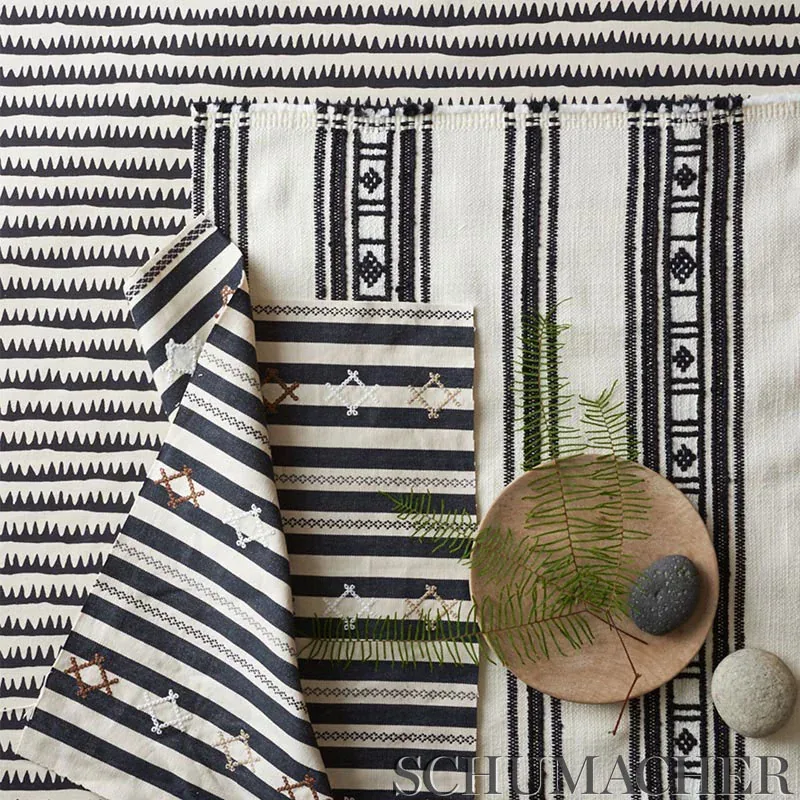 CORFU HAND PRINTED STRIPE Fabric – NAVY | Schumacher | Wallp CORFU HAND PRINTED STRIPE fabric NAVY color by Schumacher