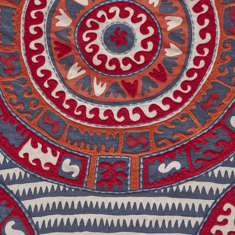 CORFU Fabric – NAVY MULTI | Schumacher | Wallpaper Twins CORFU fabric NAVY MULTI color by Schumacher