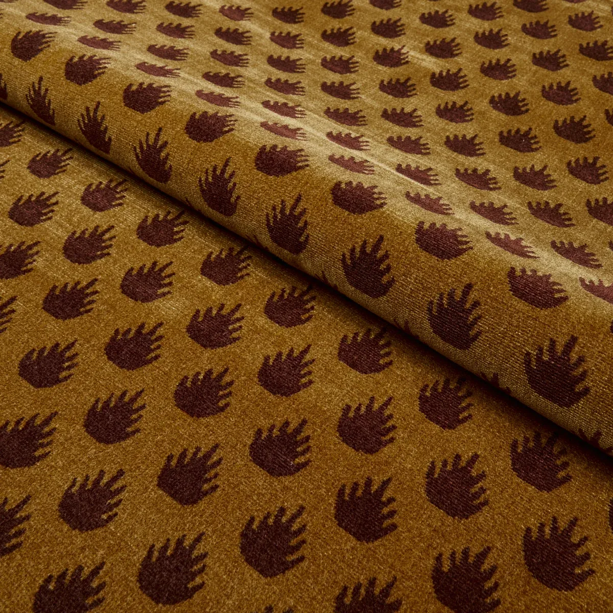 CORONATION VELVET fabric BRONZE color by Schumacher