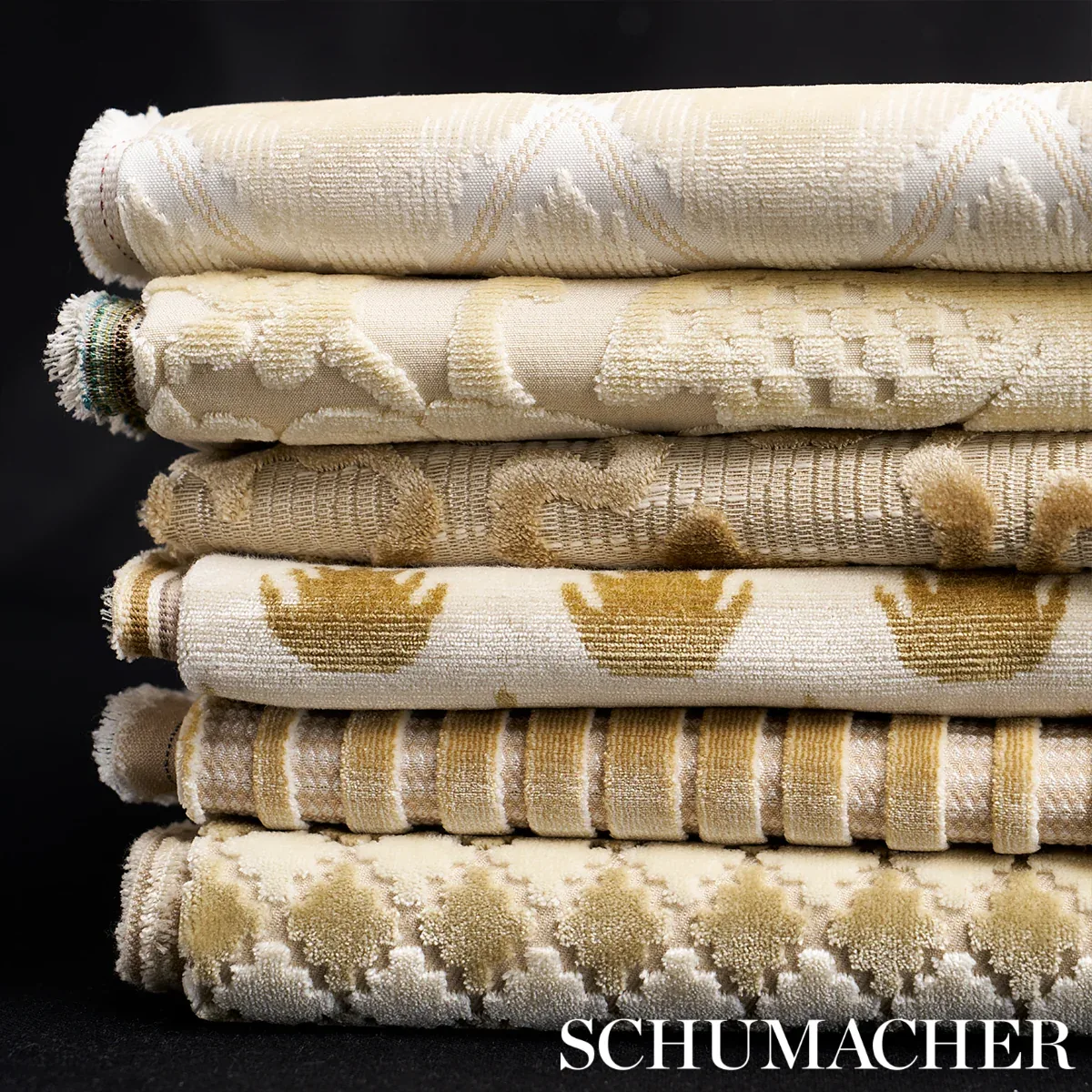 CORONATION VELVET fabric CAMEL color by Schumacher