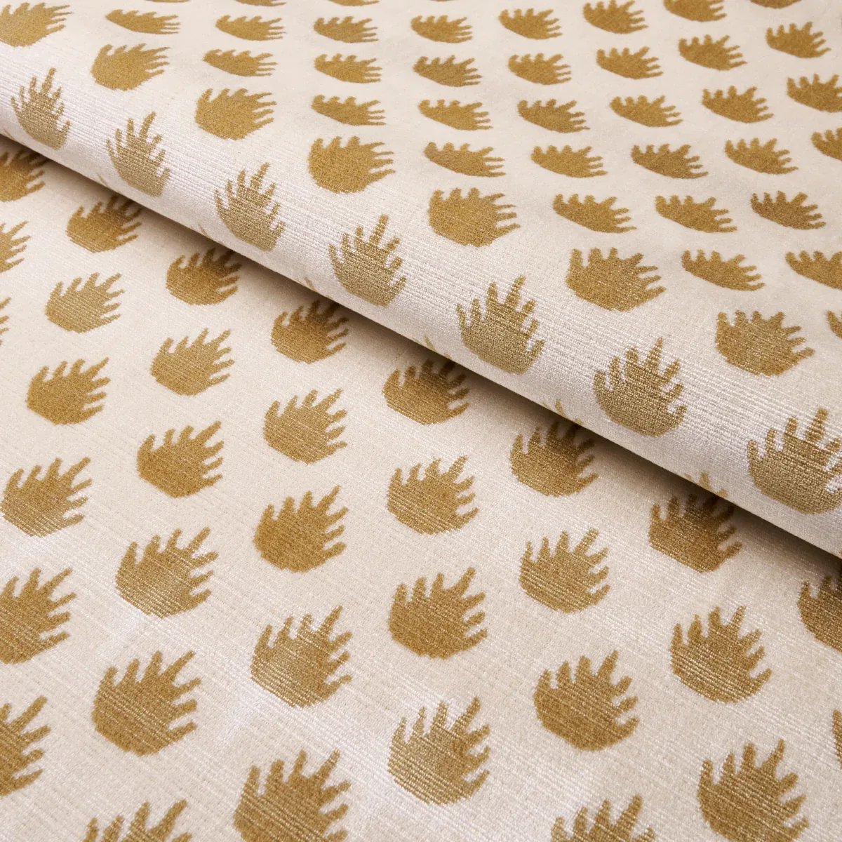 CORONATION VELVET fabric CAMEL color by Schumacher