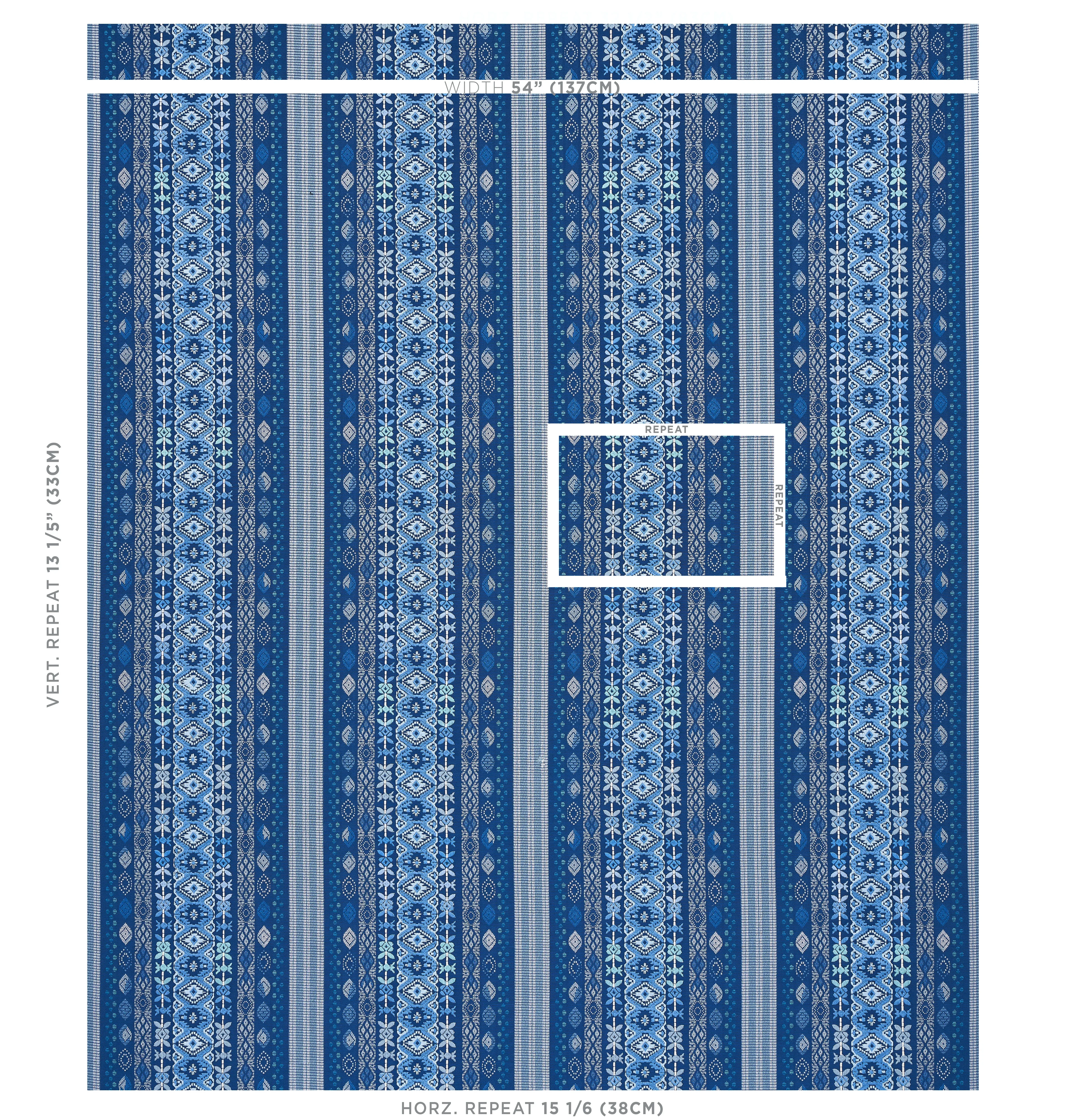 COSIMA EMBROIDERY Fabric – BLUE MULTI | Schumacher | Wallpap COSIMA EMBROIDERY fabric BLUE MULTI color by Schumacher