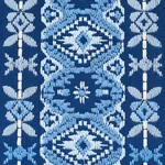 COSIMA EMBROIDERY Fabric – BLUE MULTI | Schumacher | Wallpap COSIMA EMBROIDERY fabric BLUE MULTI color by Schumacher