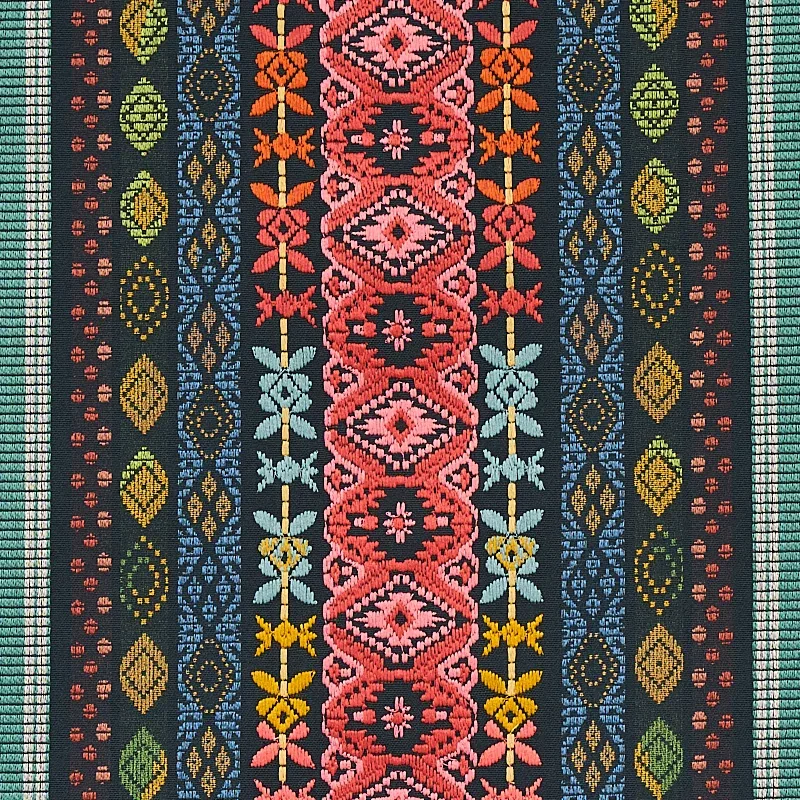 COSIMA EMBROIDERY fabric CARBON MULTI color by Schumacher