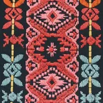 COSIMA EMBROIDERY fabric CARBON MULTI color by Schumacher