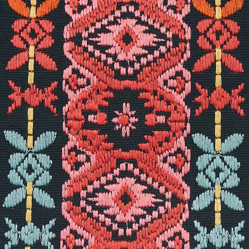 COSIMA EMBROIDERY fabric CARBON MULTI color by Schumacher