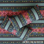 COSIMA EMBROIDERY fabric CARBON MULTI color by Schumacher